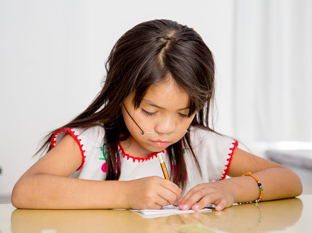 Barbara doing homework